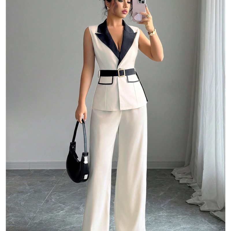 Sewing Vest - Vest Suit Women Wide Leg Pants