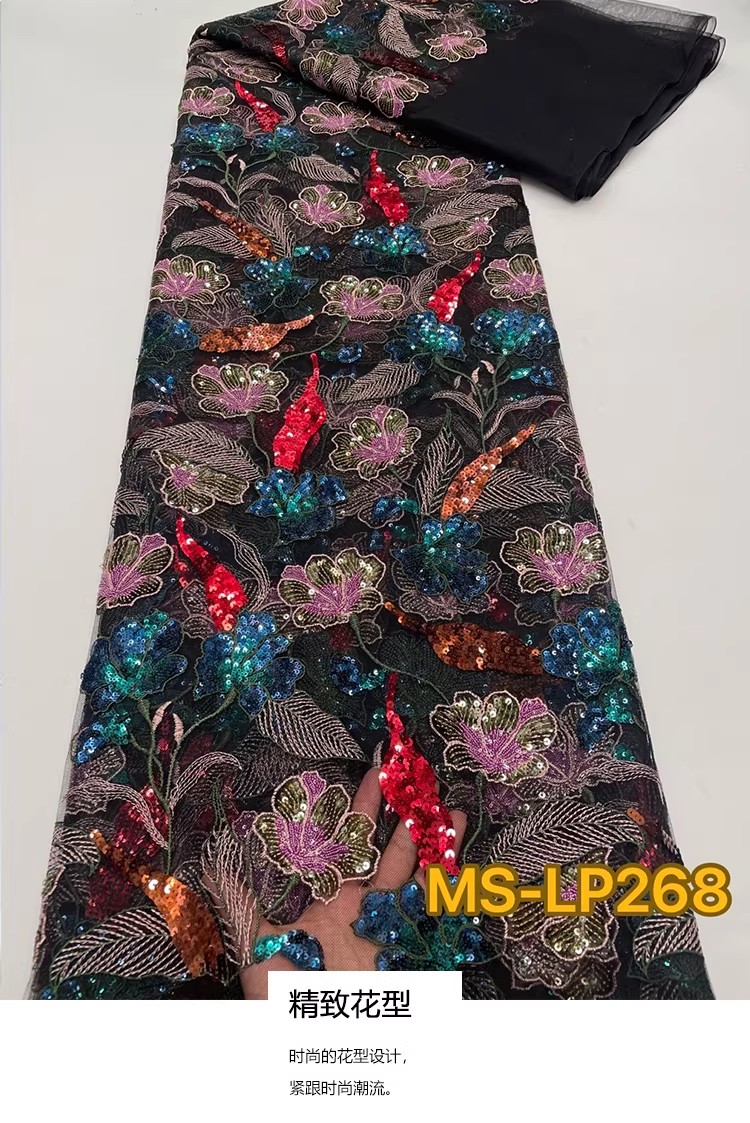 Sewing Net - 1yard Luxury Double color bead flower