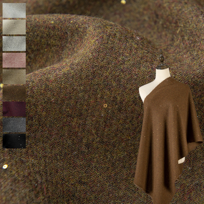 Starry Sky Sequins Wool Blend  - Sewing Tweed Fabric review and price