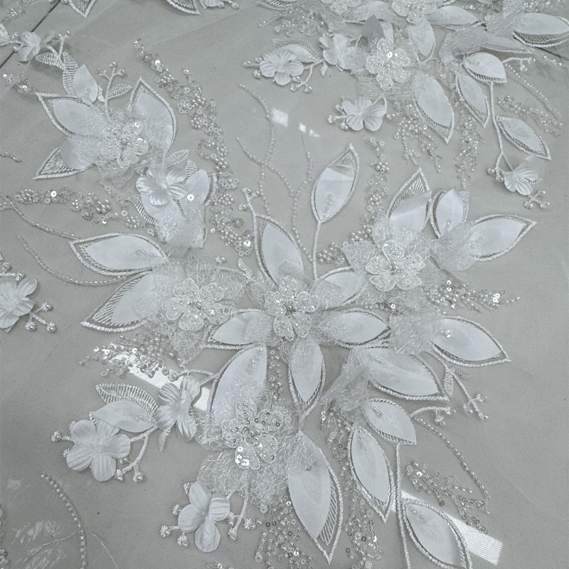 Heavy Beaded 3D Flower Lace Fa - Sewing Net review and price