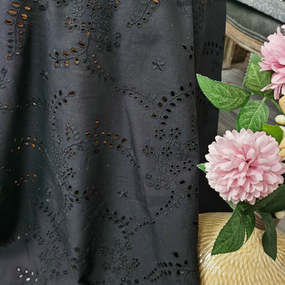 High-quality black hollow-out  - Sewing Eyelet Fabric review and price