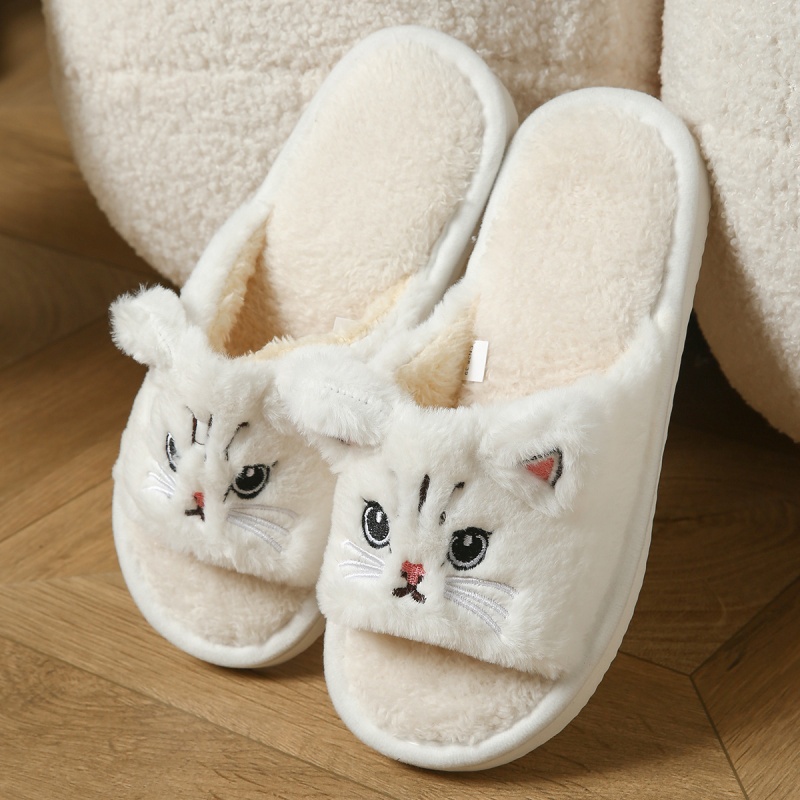 Cute Cat Plush Flip Flops For  - Sewing Garment review and price