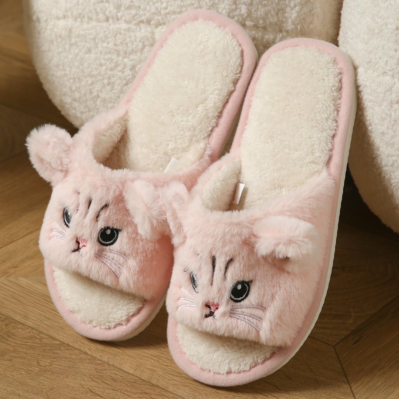 Cute Cat Plush Flip Flops For  - Sewing Garment review and price