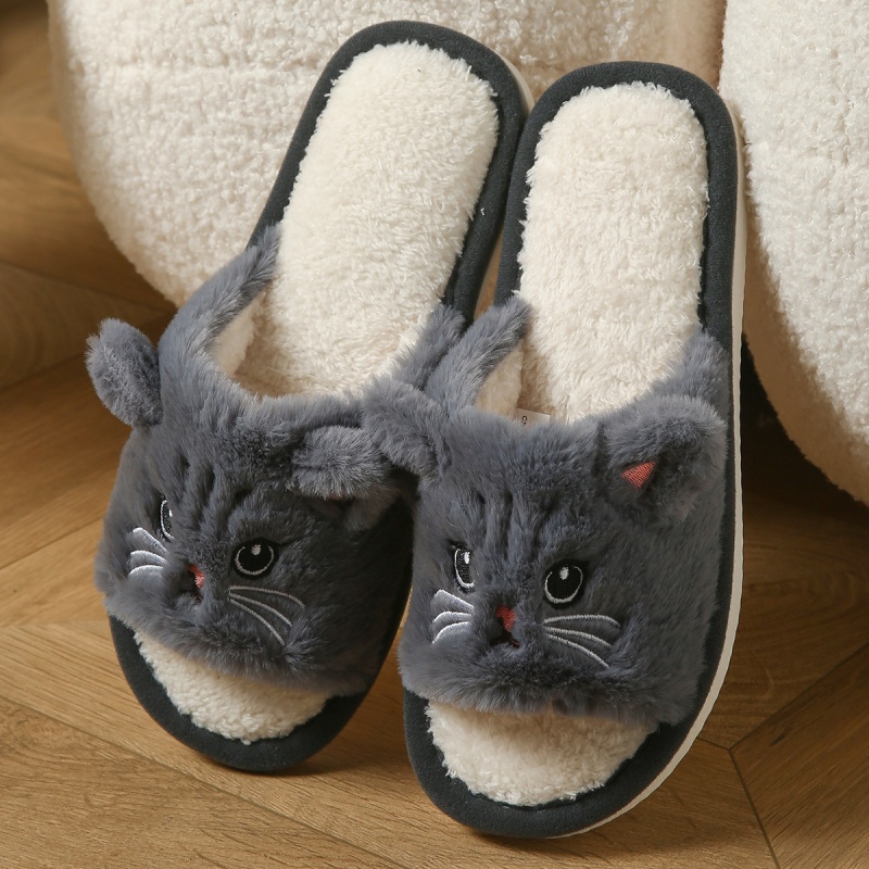 Cute Cat Plush Flip Flops For  - Sewing Garment review and price
