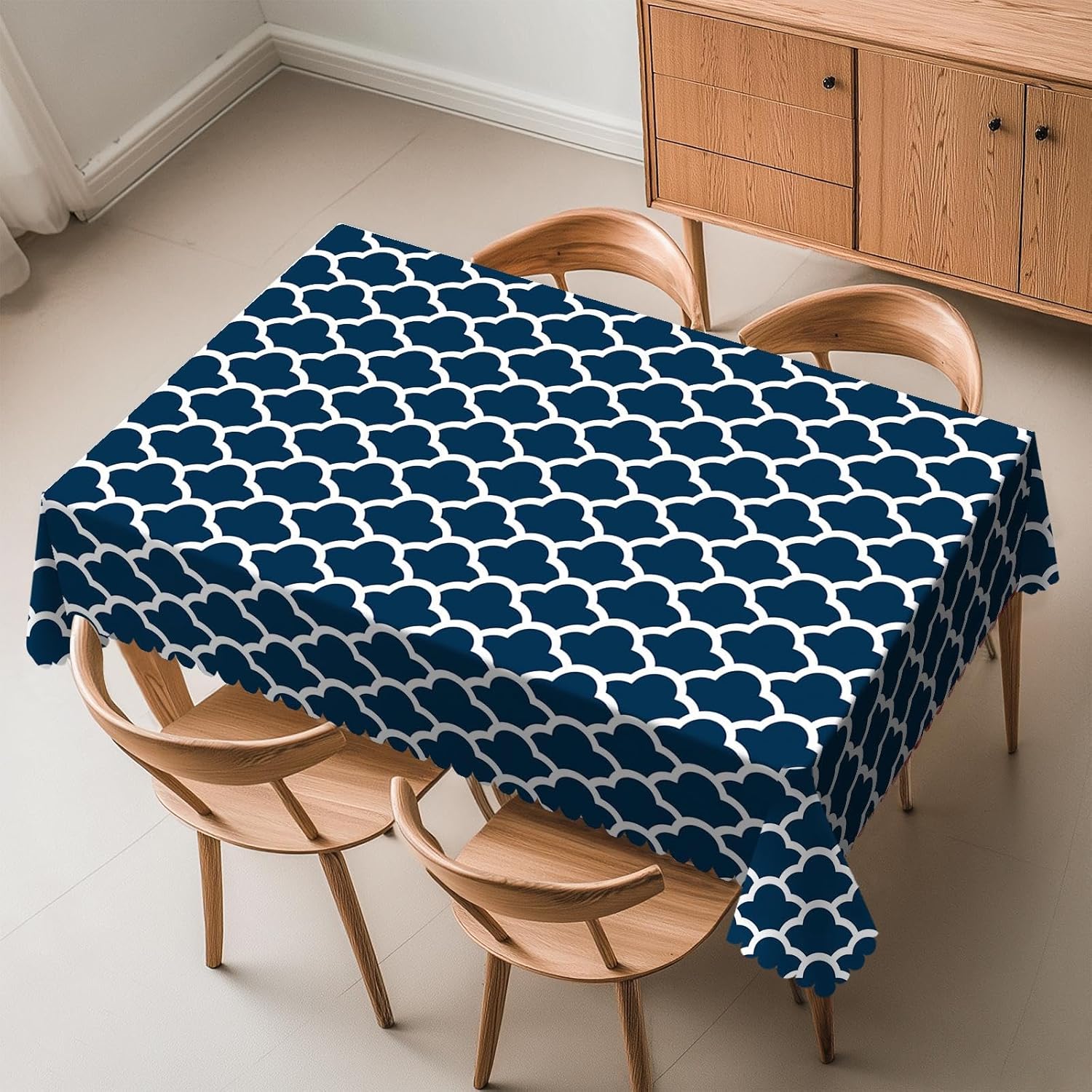 Blue Tablecloth Navy Cloud Sea - Century Textile & Sewing Supply Photos review and price