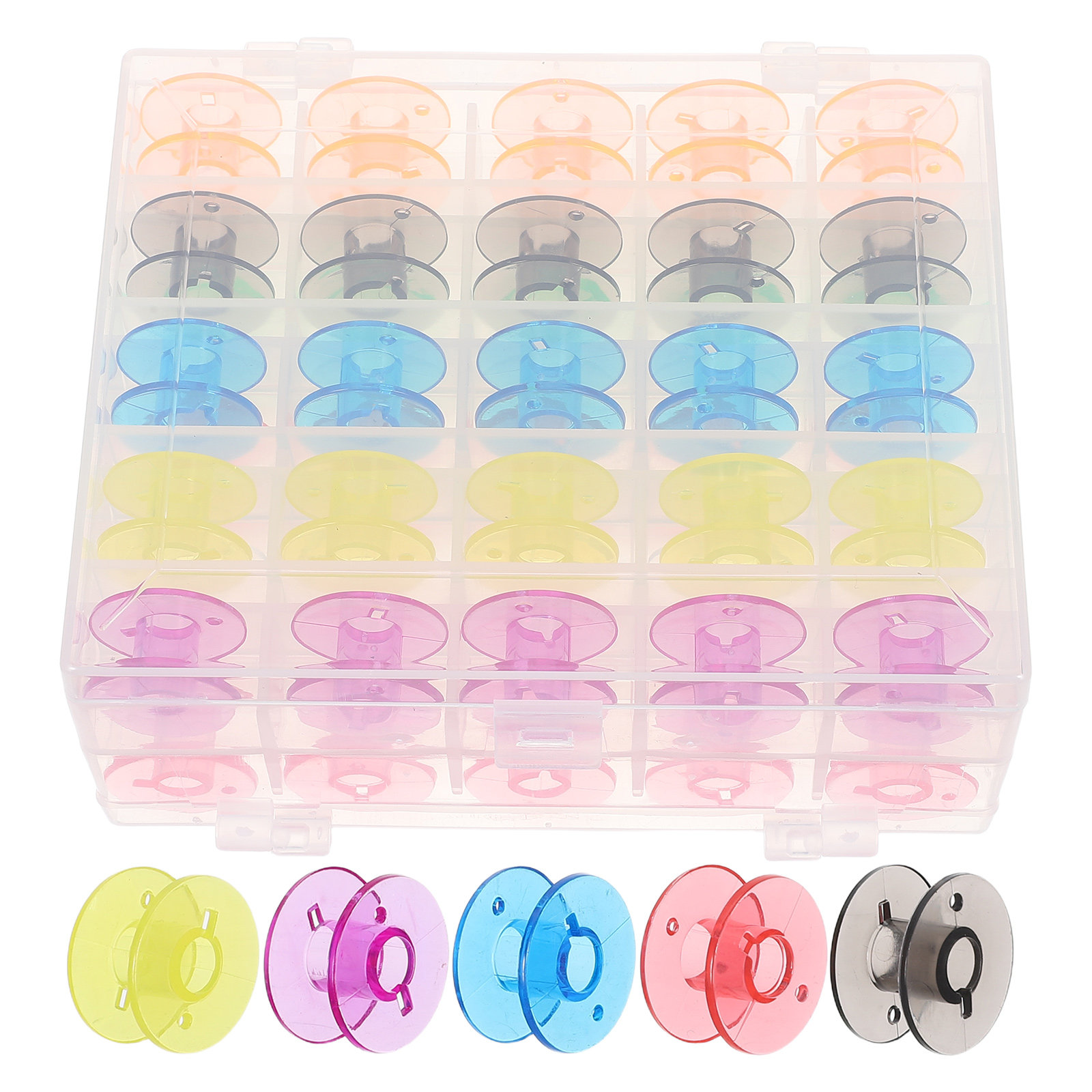 50Pcs Plastic Embroidery Bobbi - Thread Bobbins Empty review and price