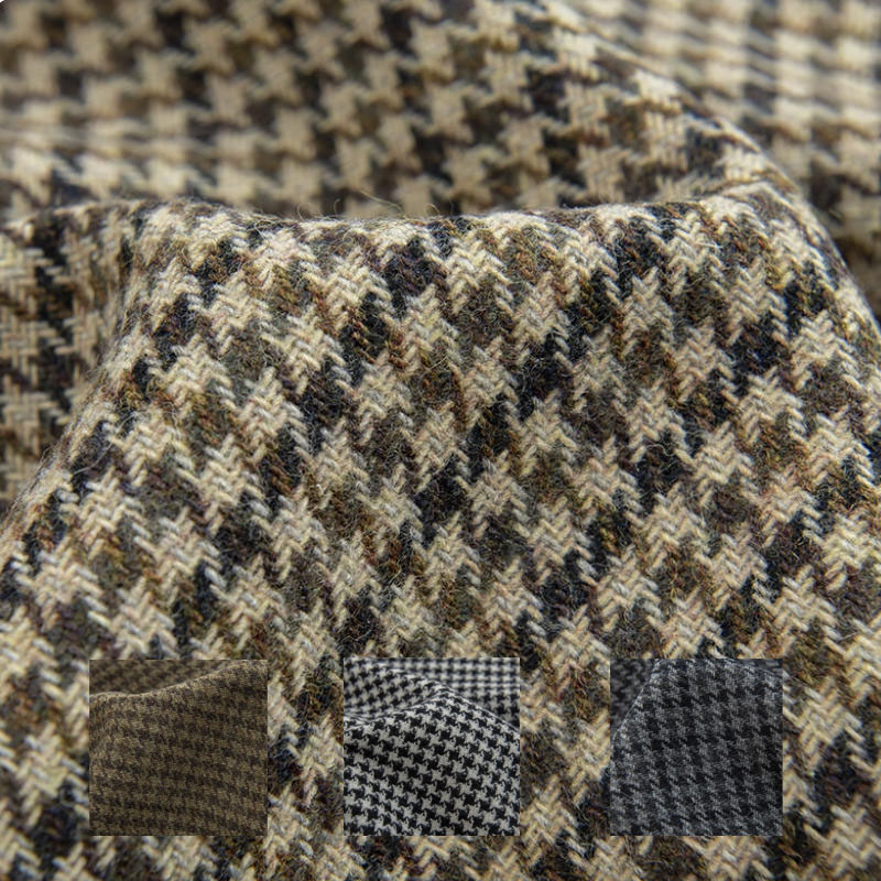 Light Coffee Small Houndstooth - Sewing Tweed Fabric review and price