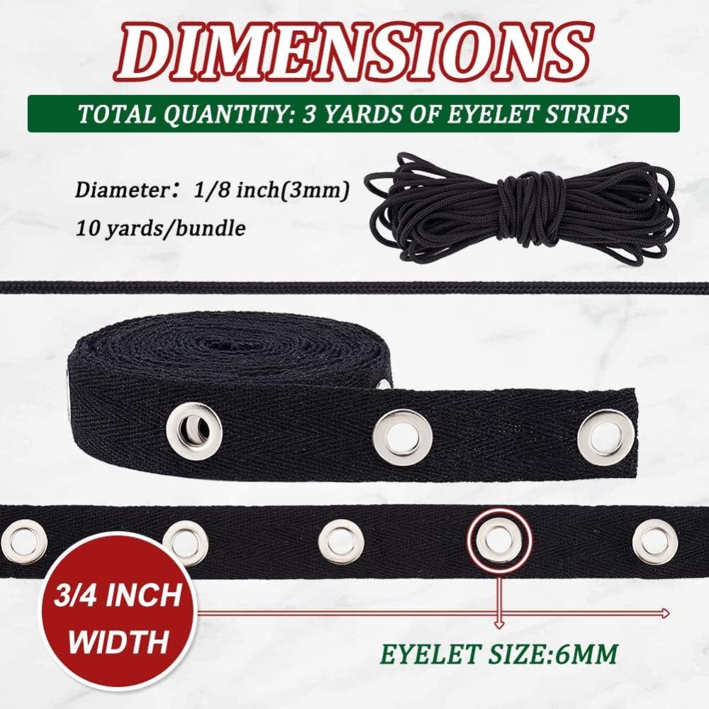 3 Yards Eyelet Tape Trim Black - Sewing Eyelet Fabric review and price